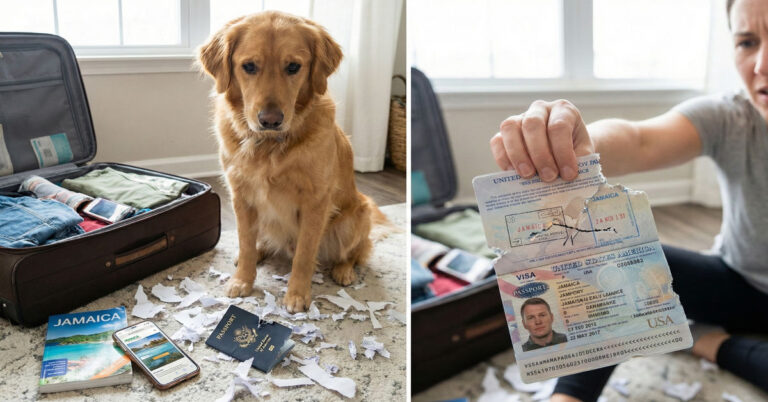 Dog Chews Passport Before Jamaica Vacation