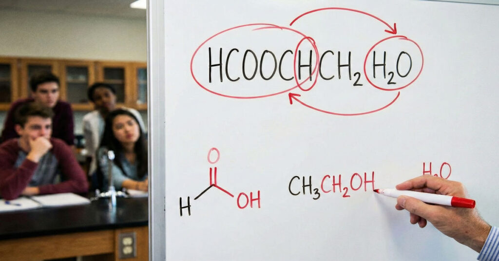 Understanding the Miswritten “HCOOCH CH₂ H₂O” Formula